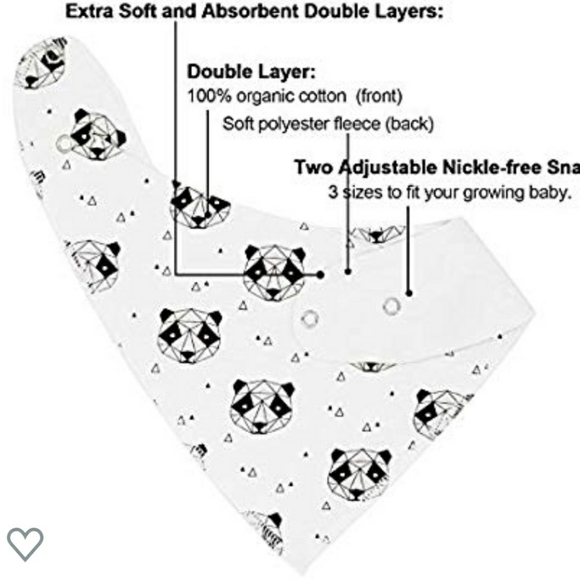 Tasera 100% ORGANIC bandana baby bibs NEW 8pk - Picture 7 of 8